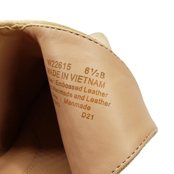 Cole Haan | Tan Genuine Suede Leather Pointed Toe Heeled Booties Women's 6.5 - Picture 10 of 12